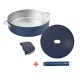 La Merveilleuse Inox Bleu Myrtille Kit Sauteuse Couvercle 28cm Anse Pack LSDC - Cookut
