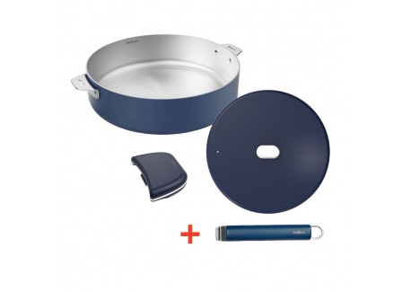 La Merveilleuse RVS Blauw Sauteerpanset met Deksel 28 cm Handvat Pack LSDC - Cookut