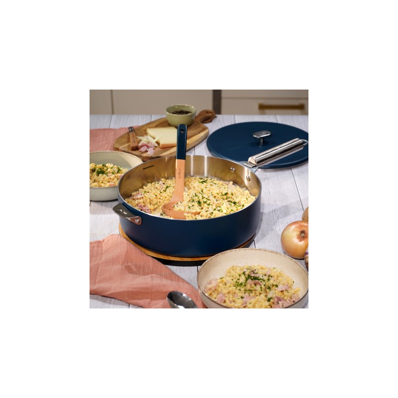 La Merveilleuse Inox Bleu Myrtille Kit Sauteuse Couvercle 28cm Anse Pack LSDC - Cookut