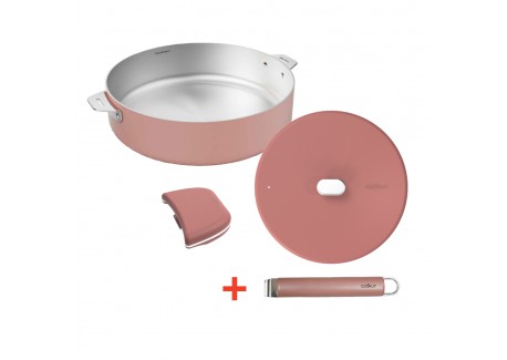 La Merveilleuse RVS Roze Sauteerpanset met Deksel 28 cm Handvat Pack LSDC - Cookut