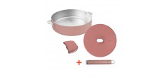 La Merveilleuse Inox Rose Kit Sauteuse Couvercle 28cm Anse Pack LSDC