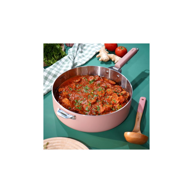 La Merveilleuse RVS Roze Sauteerpanset met Deksel 28 cm Handvat Pack LSDC - Cookut
