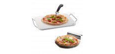 Darioso Pizzaset Rechthoekige Pizzasteen 38x30 cm met Pizzaschep en Pizzasnijder