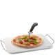 Darioso Set Pierre à Pizza Rectangulaire 38x30 cm Pelle et Roulette à Pizza  - Gefu