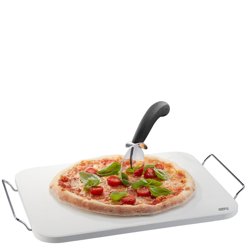 Darioso Pizzaset Rechthoekige Pizzasteen 38x30 cm met Pizzaschep en Pizzasnijder - Gefu