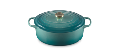 Signature Ovale gietijzeren Cocotte 6,3 L Riviera Blauw (31 cm)