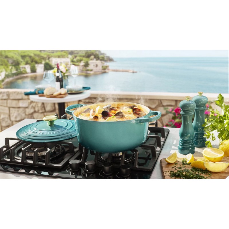Signature Ovale gietijzeren Cocotte 6,3 L Riviera Blauw (31 cm) - Le Creuset