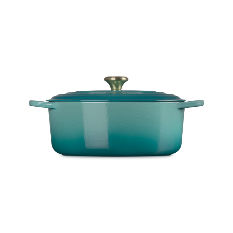 Signature Ovale gietijzeren Cocotte 6,3 L Riviera Blauw (31 cm) - Le Creuset