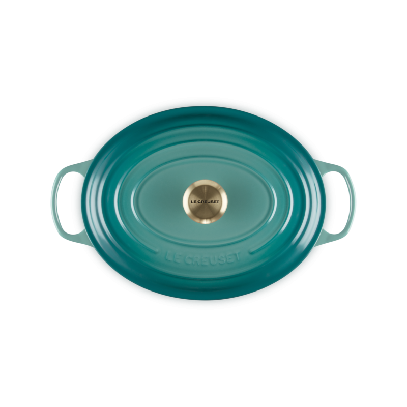 Cocotte Fonte Emaillée Signature Ovale 6,3 L Bleu Riviera (31 cm)  - Le Creuset
