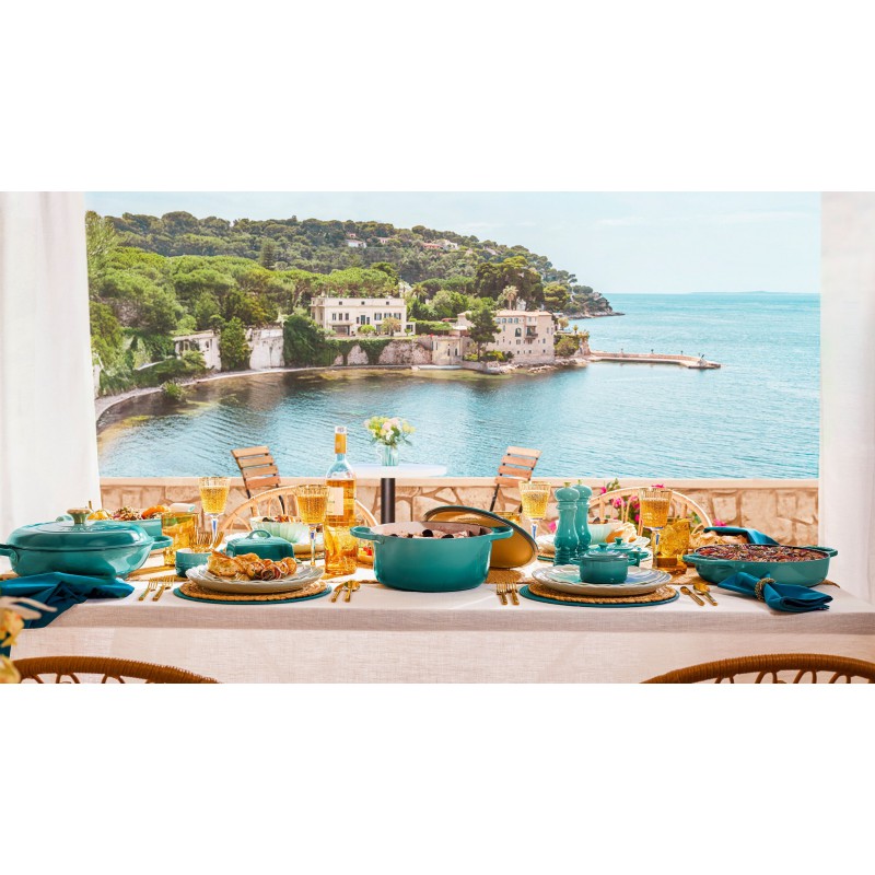 Signature Ovale gietijzeren Cocotte 6,3 L Riviera Blauw (31 cm) - Le Creuset