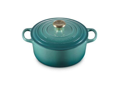 Cocotte Fonte Emaillée Signature Ronde 4,2 L Bleu Riviera (24 cm)  - Le Creuset