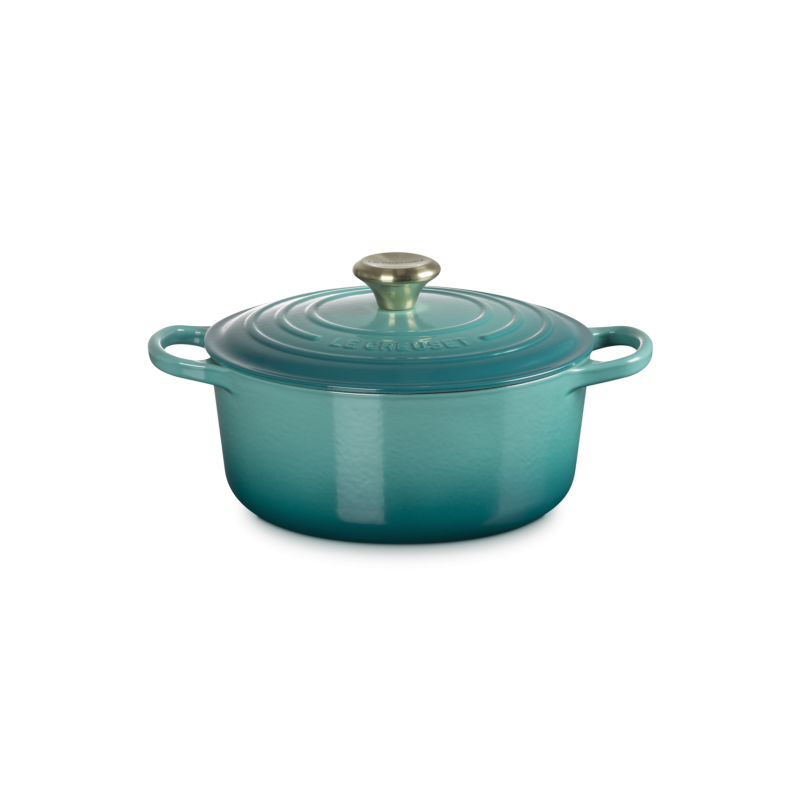 Signature Ronde Gietijzeren Cocotte 4,2 L Riviera Blauw (24 cm) - Le Creuset