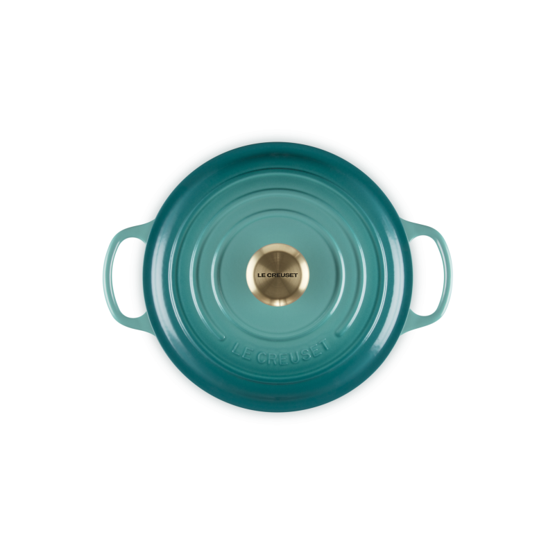 Cocotte Fonte Emaillée Signature Ronde 4,2 L Bleu Riviera (24 cm)  - Le Creuset