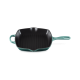 Poêle en Fonte Emaillée Skillet Grill Carré 26 cm Bleu Riviera  - Le Creuset