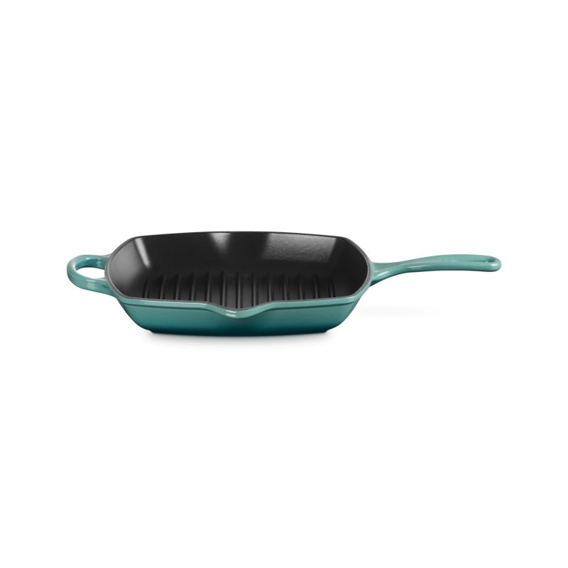 Koekenpangrill Vierkante Gietijzeren 26 cm Riviera Blauw - Le Creuset