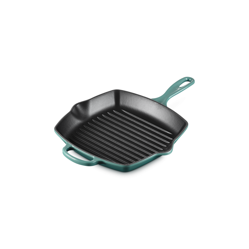 Koekenpangrill Vierkante Gietijzeren 26 cm Riviera Blauw - Le Creuset
