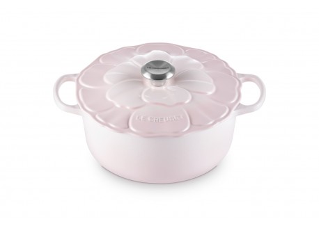 Cocotte Signature Fonte Emaillée Ronde 5,3 L Pétales Rose Shell Pink (26 cm)  - Le Creuset