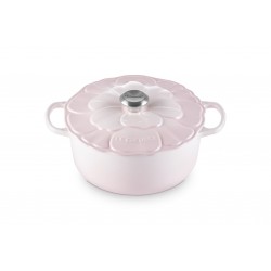 Cocotte Signature Fonte Emaillée Ronde 5,3 L Pétales Rose Shell Pink (26 cm)  - Le Creuset