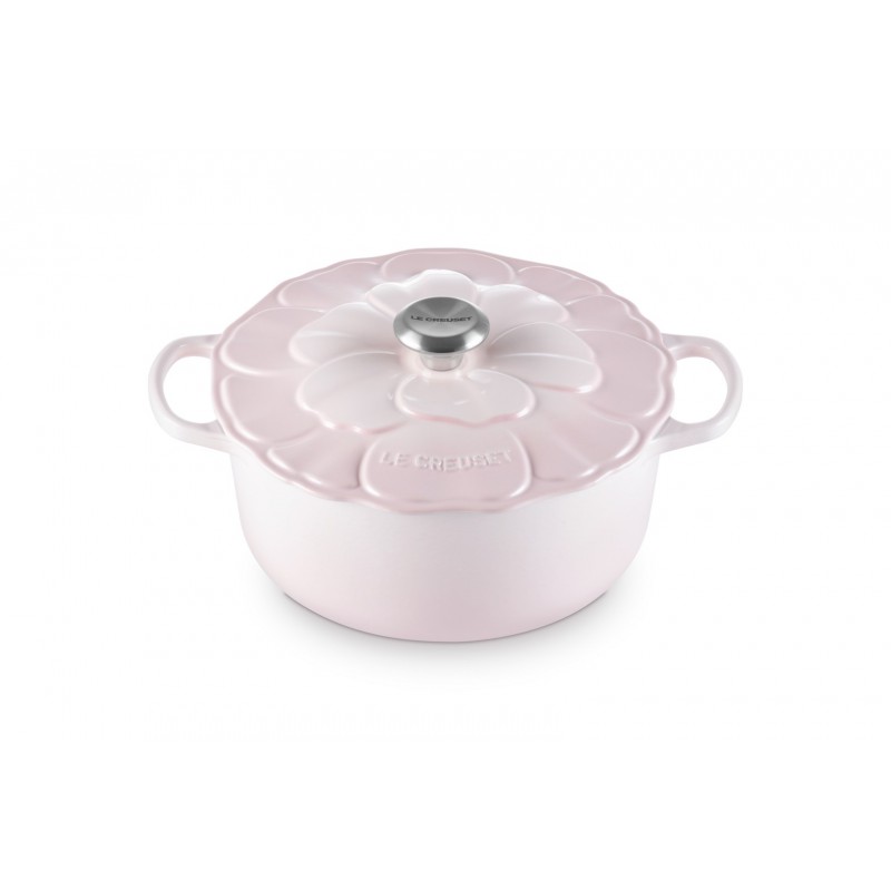 Cocotte Signature Fonte Emaillée Ronde 5,3 L Pétales Rose Shell Pink (26 cm)  - Le Creuset