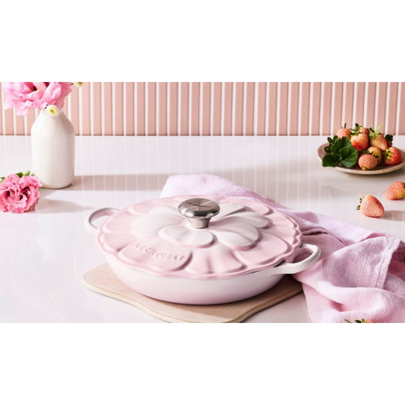 Faitout Signature Fonte Emaillée Rond 2,2 L Pétales Rose Shell Pink (26 cm)  - Le Creuset