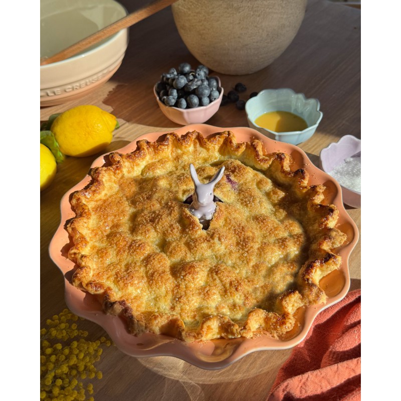 Cheminée pour Tourte et Tarte Céramique Emaillée Lapin Rose Shell Pink 9cm - Le Creuset