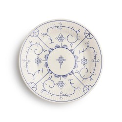 Copenhague Assiette Creuse Céramique Email Brillant Blanc Crème Bleu 24,5cm  - Royal Boch