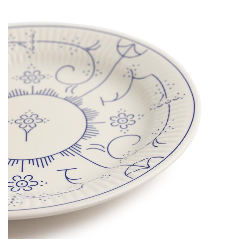 Copenhague Keramisch Soepbord Glanzend Emaille Crème Wit en Blauw 24,5cm - Royal Boch