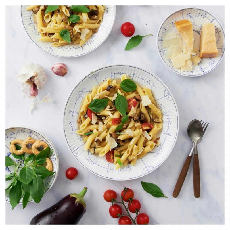 Copenhague Keramisch Soepbord Glanzend Emaille Crème Wit en Blauw 24,5cm - Royal Boch