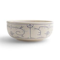 Copenhague Saladier Rond Céramique Email Brillant 2 L 26 cm Blanc Crème Bleu  - Royal Boch