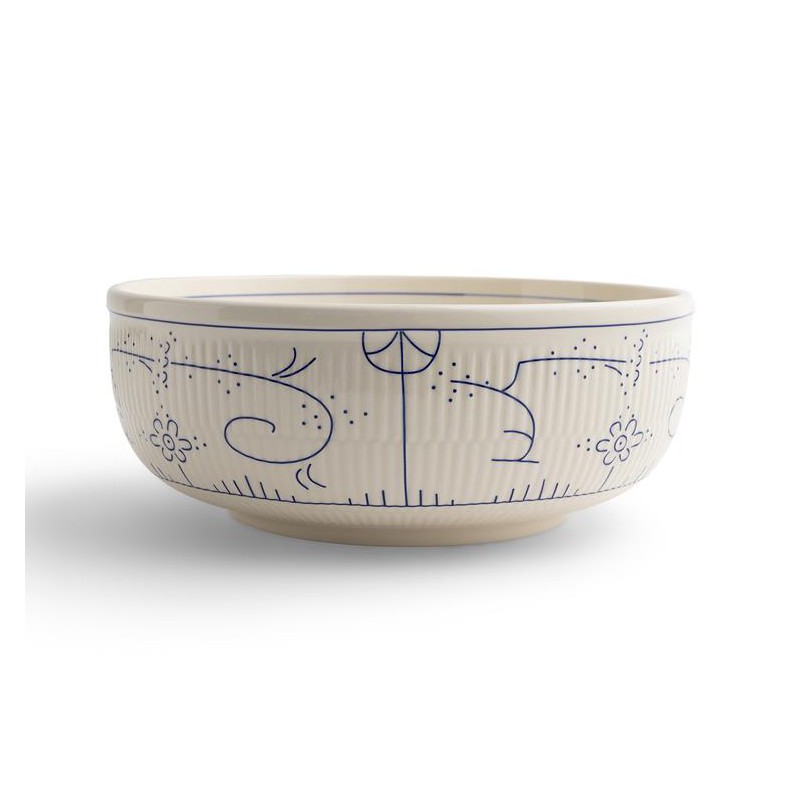 Copenhague Keramische Saladeschaal Glanzend Emaille 2 L 26 cm Crème Wit Blauw - Royal Boch