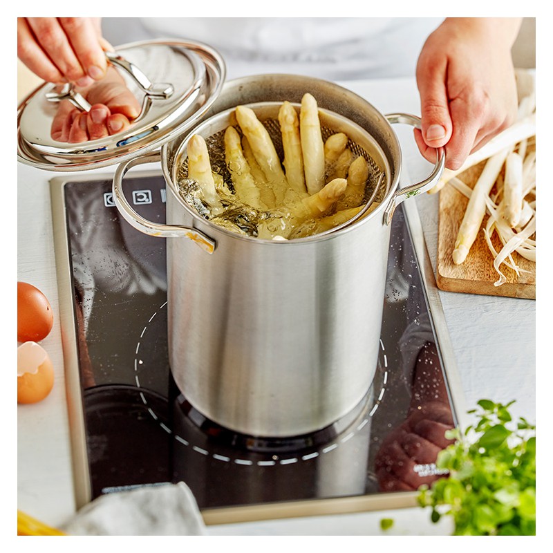 Specialties 3 Cocotte à Asperges en Inox Mat avec Panier 16 cm 4,5 L - Demeyere