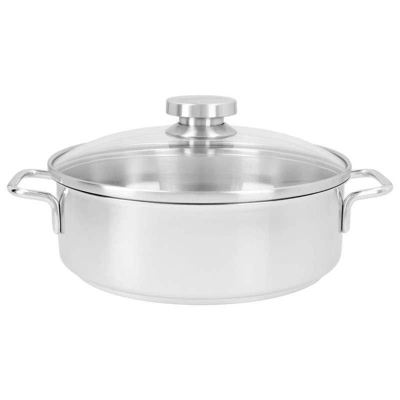 Apollo 7 Lage Kookpot RVS met Glazen Deksel 24 cm - Demeyere