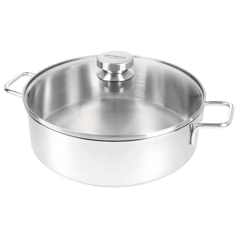 Apollo 7 Lage Kookpot RVS met Glazen Deksel 24 cm - Demeyere