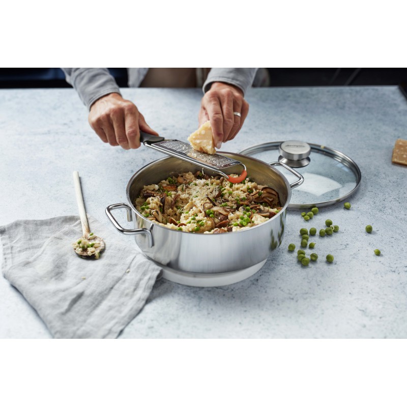 Apollo 7 Lage Kookpot RVS met Glazen Deksel 24 cm - Demeyere