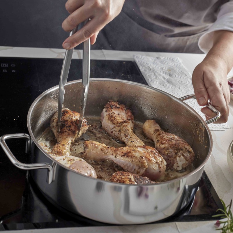 Apollo 7 Casserole Basse Inox avec Couvercle en Verre 24 cm  - Demeyere