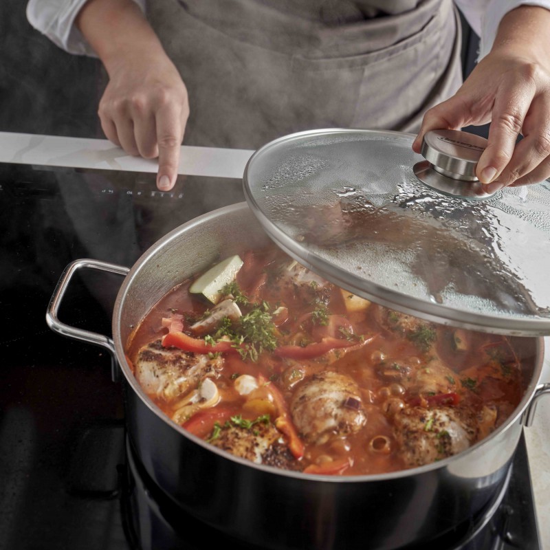 Apollo 7 Casserole Basse Inox avec Couvercle en Verre 24 cm  - Demeyere