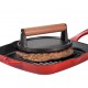 Presse à Viande Ronde Striée en Fonte pour Grillades et Smash Burger 18 cm - Kuchenprofi