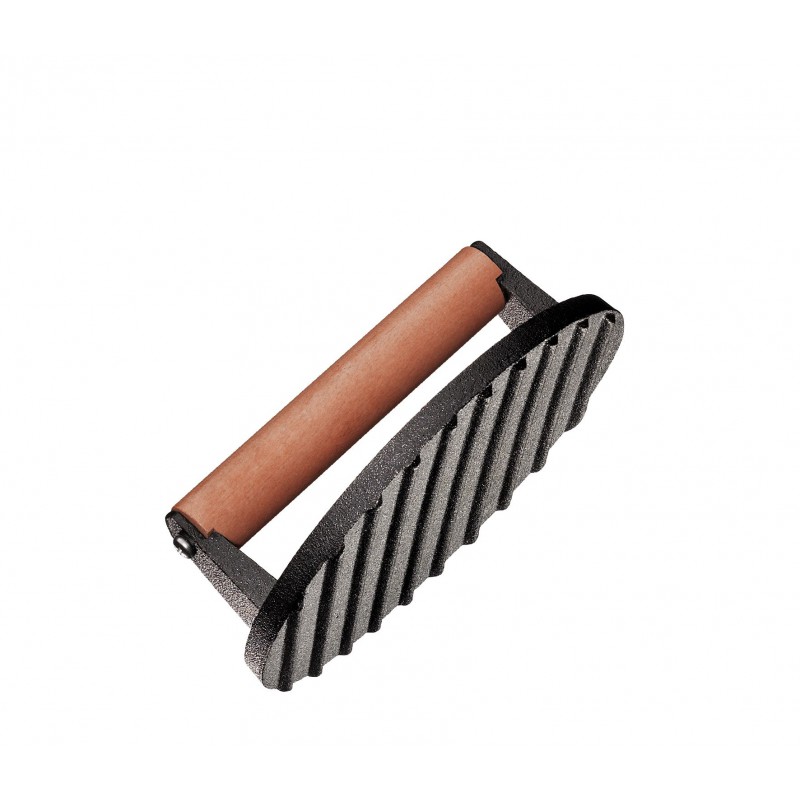 Presse à Viande Ronde Striée en Fonte pour Grillades et Smash Burger 18 cm  - Kuchenprofi