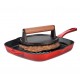 Presse à Viande Ronde Striée en Fonte pour Grillades et Smash Burger 18 cm - Kuchenprofi