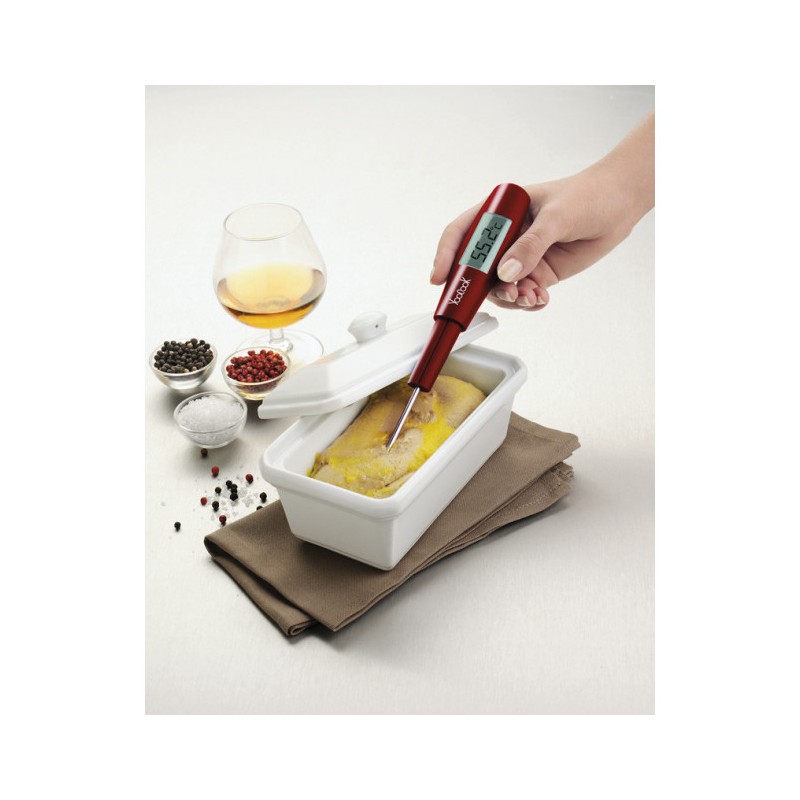Thermomètre Spatule Cuillère 3-en-1 25 cm Rouge  - Gobel