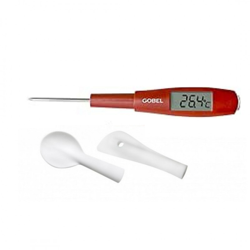 Thermomètre Spatule Cuillère 3-en-1 25 cm Rouge  - Gobel