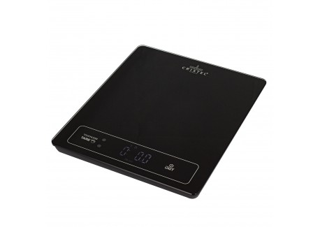 Balance de Cuisine Précision 15kg/1g Tare sans Contact Noire 24x20 cm  - Cristel