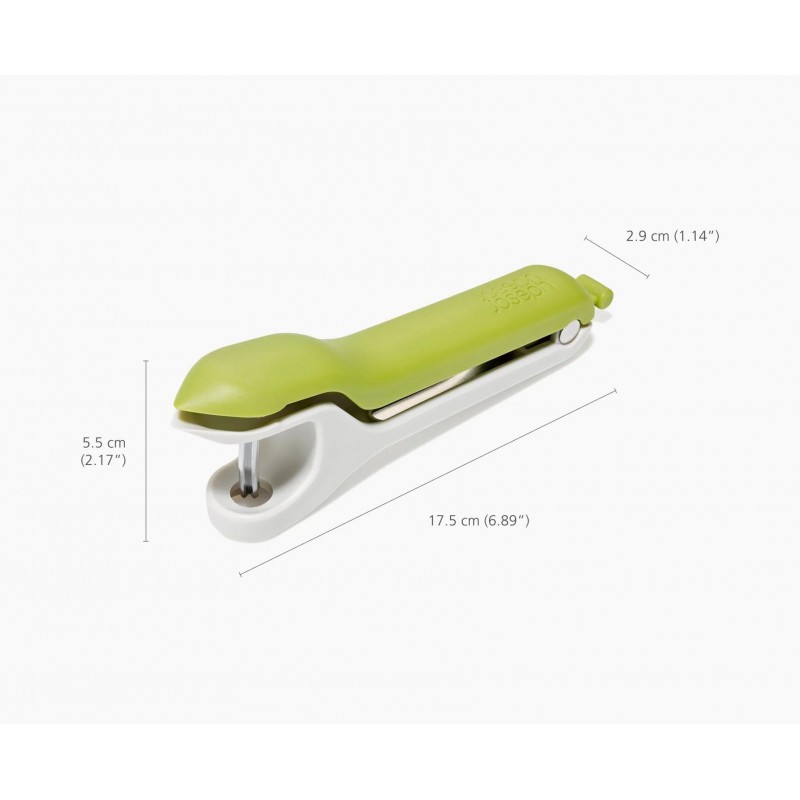 Tweezy Dénoyauteur Cerises Olives et Equeuteur à Fraises 3 en 1 Vert 17 cm - Joseph Joseph