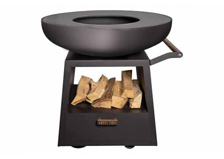 Nomad Brasero Plancha Acier Corten 100 cm Noir  - White Fire