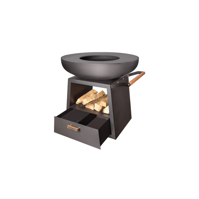 Nomad Barbecue Plancha Brasero Acier Corten 100 cm Noir  - White Fire