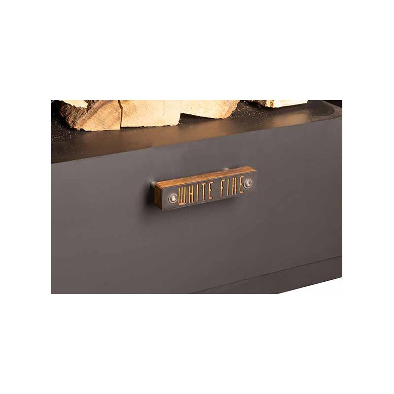 Nomad Barbecue Plancha Brasero Acier Corten 100 cm Noir  - White Fire