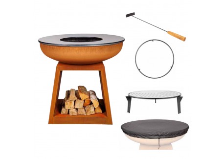 Stow Barbecue Plancha Brasero Acier Corten 100 cm Pack LSDC 5 pcs  - White Fire