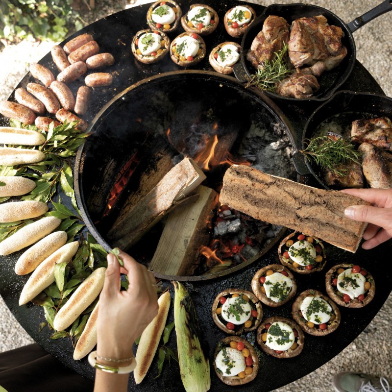 Stow Brasero Plancha Acier Corten 100 cm Pack LSDC 5 pcs  - White Fire