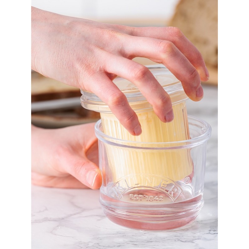 Ronde Glazen Bretonse Botervlot 10x10x9 cm (180 g boter) - Kilner