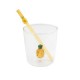 Ananas Verre à Eau Décor 3D 300 ml + Paille Réutilisable en Verre Jaune  - Point Virgule